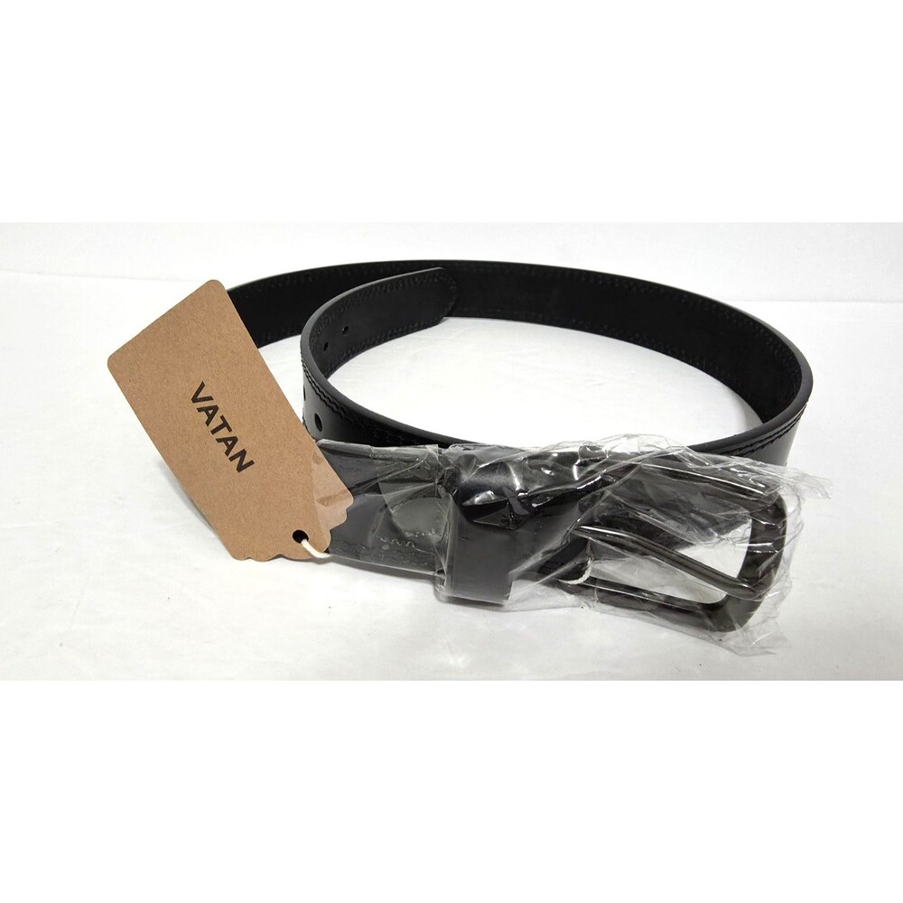 Vatan Men's Genuine Leather Adjustable Dress Belt Black Size 36 NWT